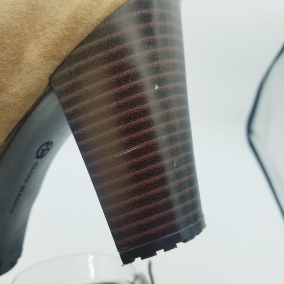 Giani Bernini Brown Tan Leather Suede Ankle Heeled Booties - size 9 - Picture 14 of 16